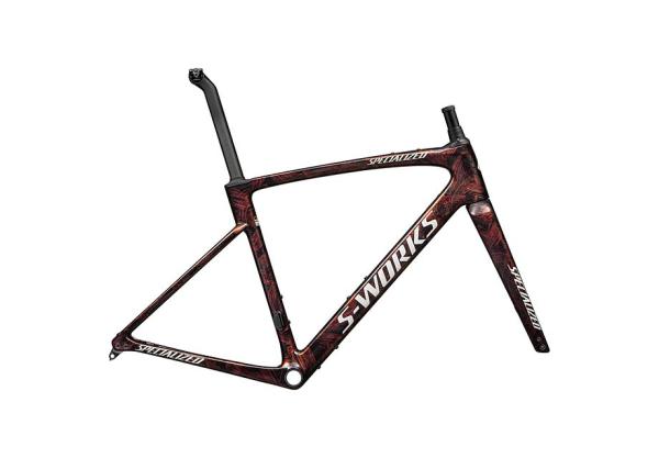 Specialized S-Works Roubaix SL8 Frameset - FACT 12R Carbon Gloss Carbon / Red To Gold And Solidity Dry Brushed / Dune White 54