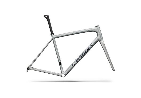 Specialized S-Works Aethos 2 Frameset - FACT 12r Carbon GLOSS SILVER BLURRED IMPASTO / BLACK PEARL 54